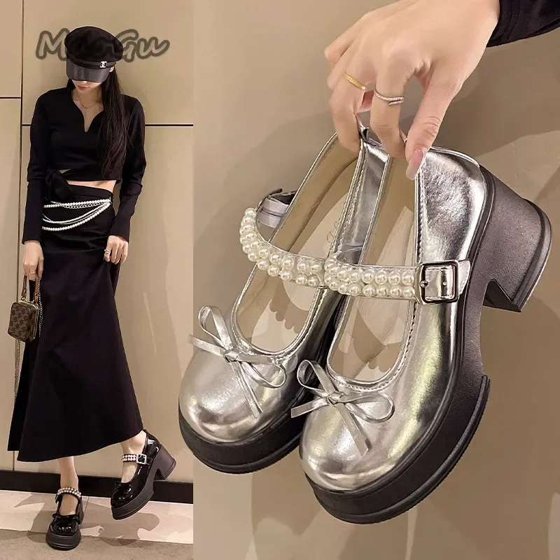 sapatos-femininos-salto-elegante-prata-dedo-do-pe-redondo-fundo-grosso-mary-jane-sapatos-primavera-outono-novo-arco-doce-rasa-perola-cinto-mocassins