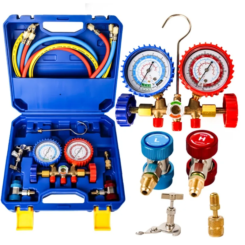 Manifold Gauge Set Manometer Diagnostic Tool R134a R22 R410a R404a for Auto Air Conditioning Refrigerant Gas