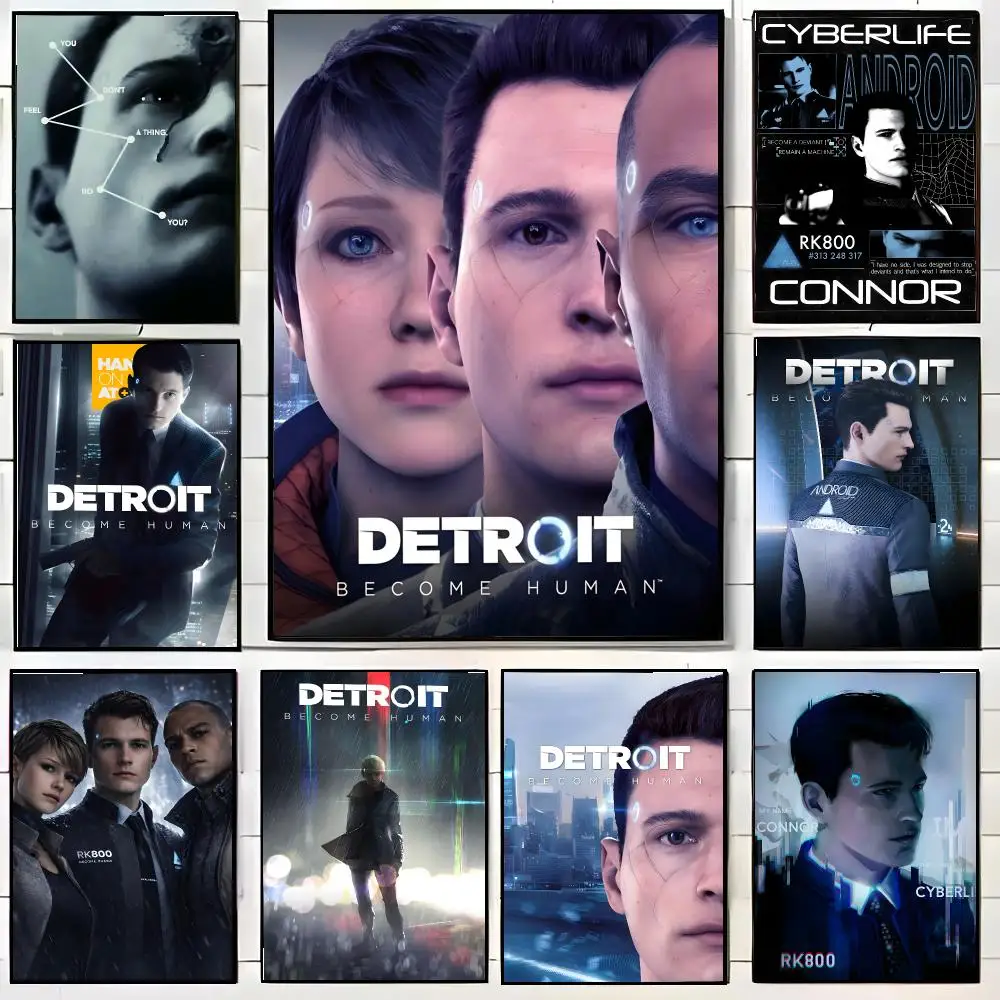 D-Detroit B-Become H-Human Poster High-definition Waterproof Poster Stickers, Suitable For Bedroom, Living Room, Home Decoration