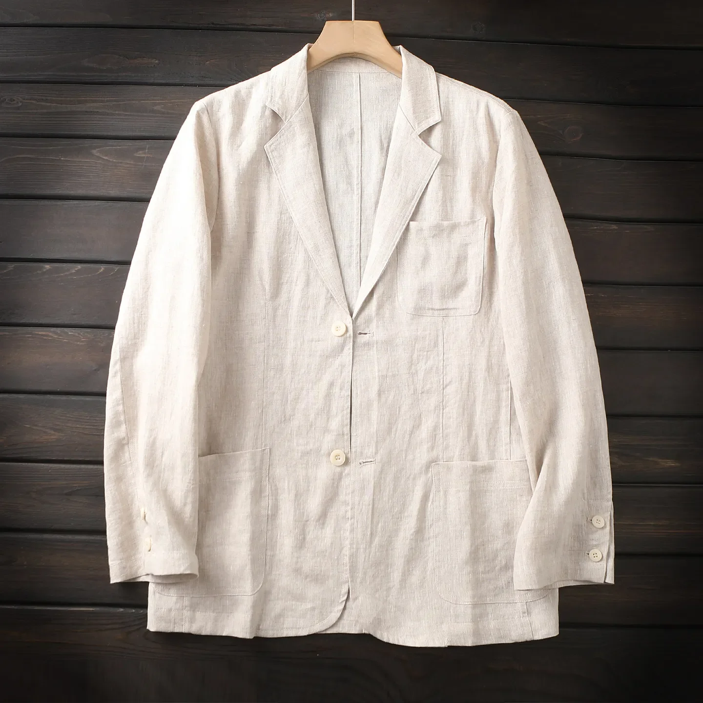 

Vintage, Antibacterial 100% Linen Men's Spring/Summer Breathable Casual Suit Jacket