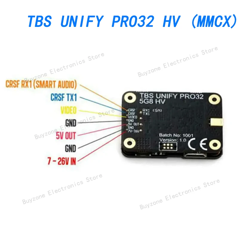 TBS UNIFY PRO32 HV MMCX, 1W + Transmetteur Vidéo 5G8 avec Connecteur MMCX pour Drone de Course RC, Modèle RC, Livraison Gratuite