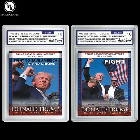 2024년 7월 13일 암살 시도 도널드 트럼프 종이 등급 카드 미국 대통령 FIGHT To Save America Stand Strong Trading Card
