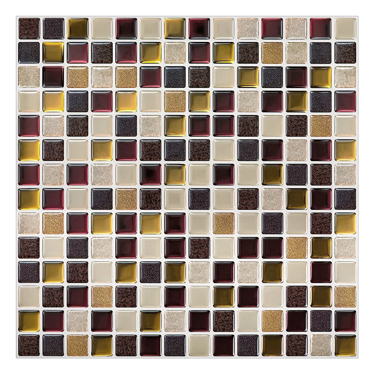 

Peel and Stick Mosaic Tile Waterproof Wallpaper DIY Felxible 3d Effect Wall Tiles - 5 Sheets