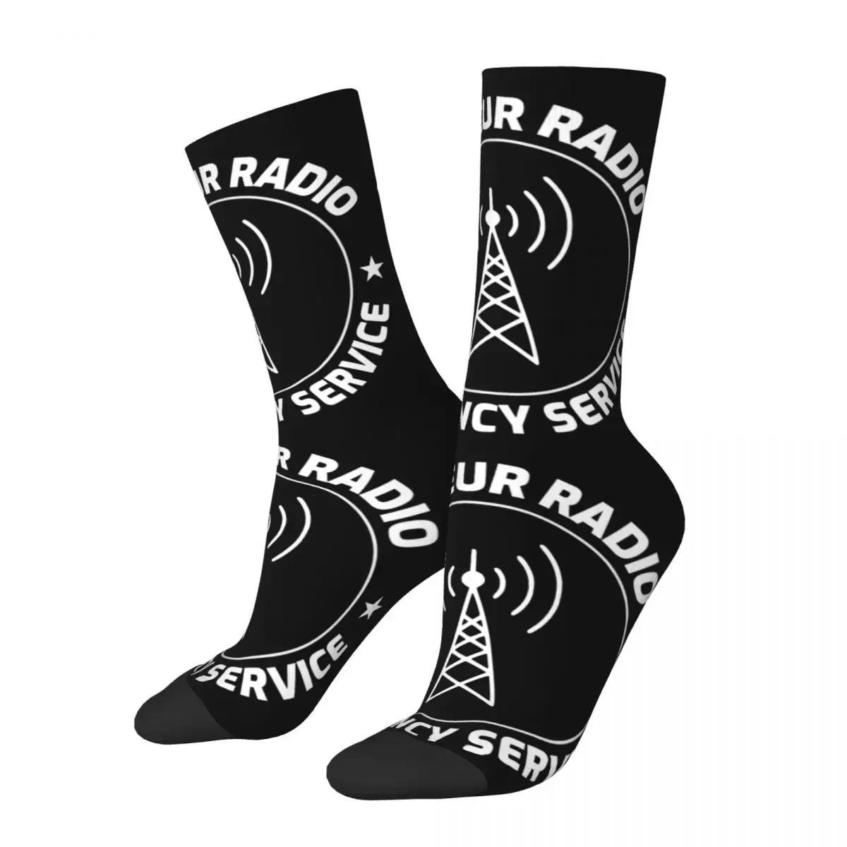 Cool Amateur Ham Radio Operator Skateboard Socks Wireless Polyester Crew Socks for Unisex