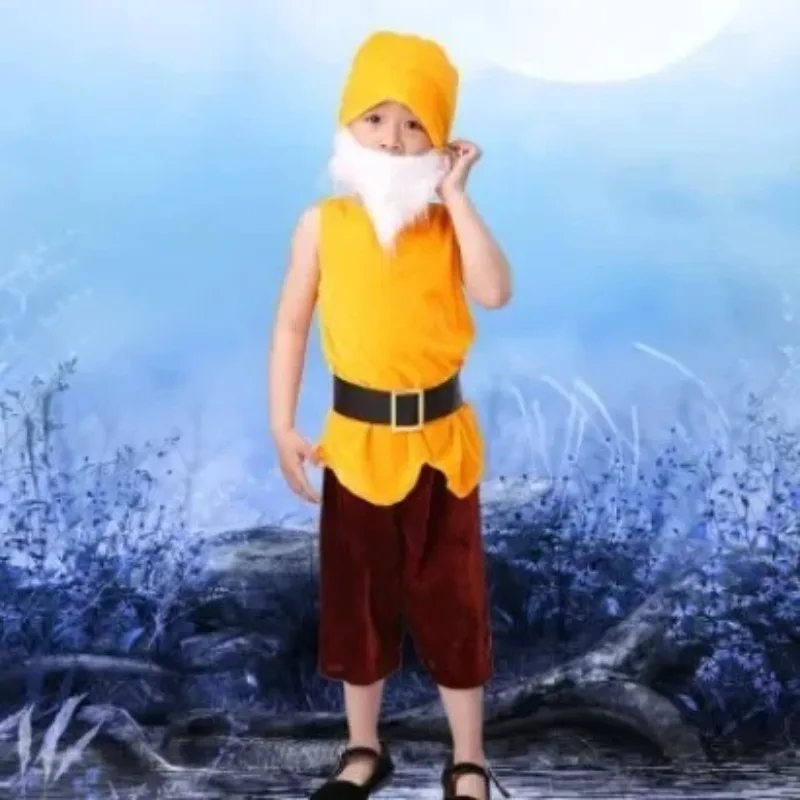 Halloween Navidad siete enano disfraz de nieve Hada elfo vacaciones Santa niños carnaval escenario Navidad grupo partido traje para niños