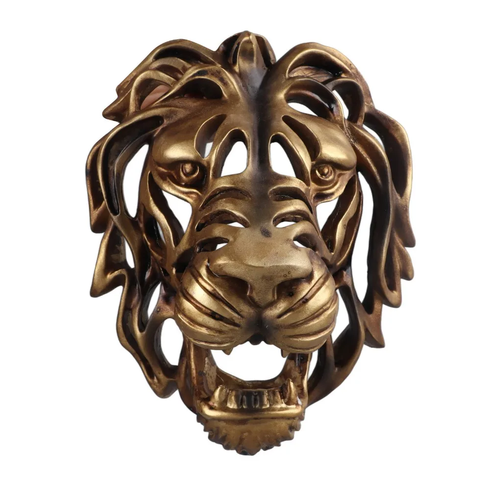 

Animal Head Wall Decoration Creative Lion Head Wall Hanging Art Resin Sculpture Patio Decoration Wall Decoration