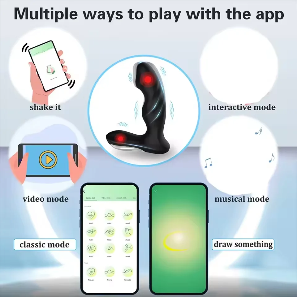 APP Control Male Wiggle Prostate Massager for Men Gay Anal Vibrator Dildo Swing Women Vagin Stimulator Butt Plug Adult Sex Toys - Image 2