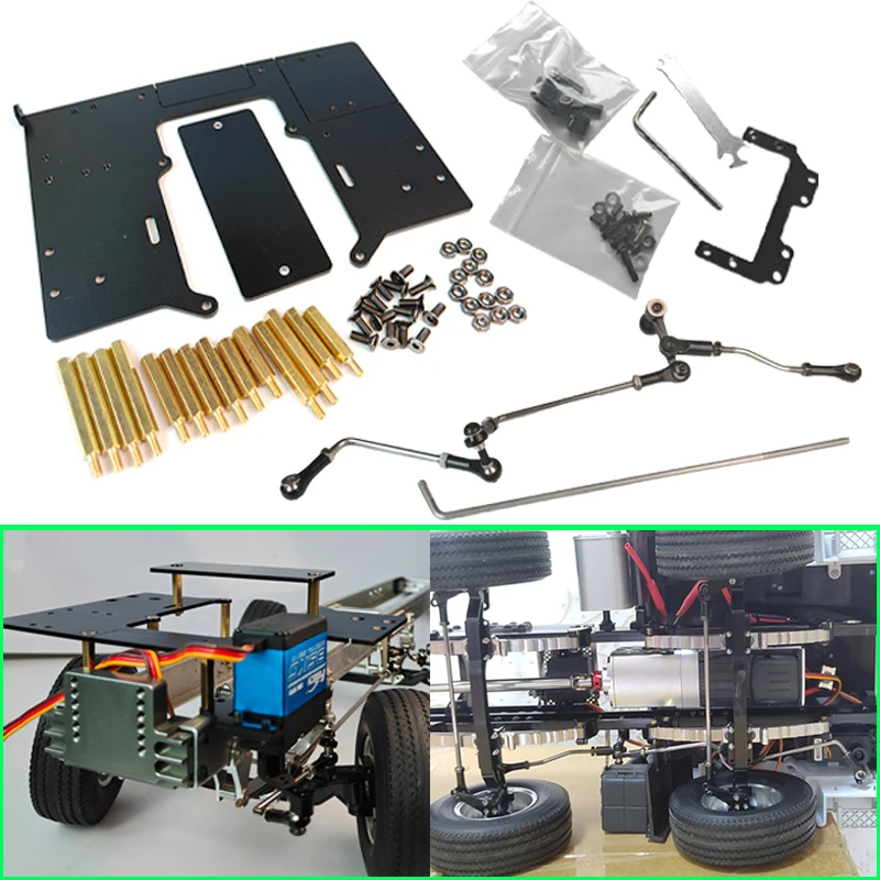 1 مجموعة المعادن محاكاة الطابق الثاني مجلس التوجيه رافعة مجموعة ل 1/14 تاميا مركبة يتم التحكم بها عن بُعد سيارة سكانيا فولفو بنز لتقوم بها بنفسك أجزاء اللعب