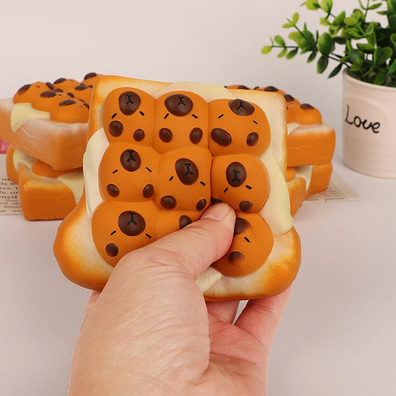 Capybara Toast Bread Toy Slow Rising TPR Squeeze Toy Bubble Stress Relief Squishy Toys Kids Gift Christmas Party Gift