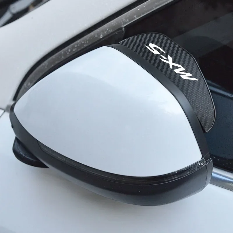 

2Pcs Car Side Mirror Rain Eyebrow Carbon Fiber Visor for Mazda CX-30, CX-5, Mazda3 – Rearview Mirror Protector