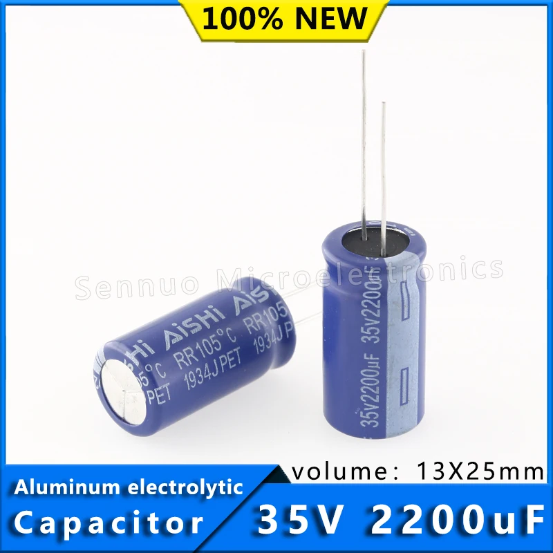 5pcs 35V 2200UF 13x25 Low ESR Aluminum Electrolytic Capacitors 2200uf 35V High Frequency Low Resistance Electrolytic Capacitors