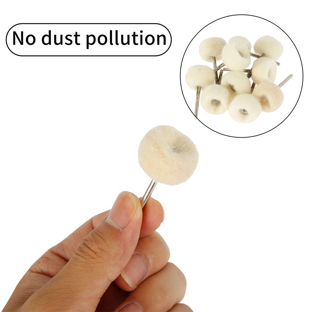 120pcs Wool Felt Polishing Buffing Round Wheel Grinding Pad Shank for Dremel Rotary Tool Accessories Polishing Buffing Wheel