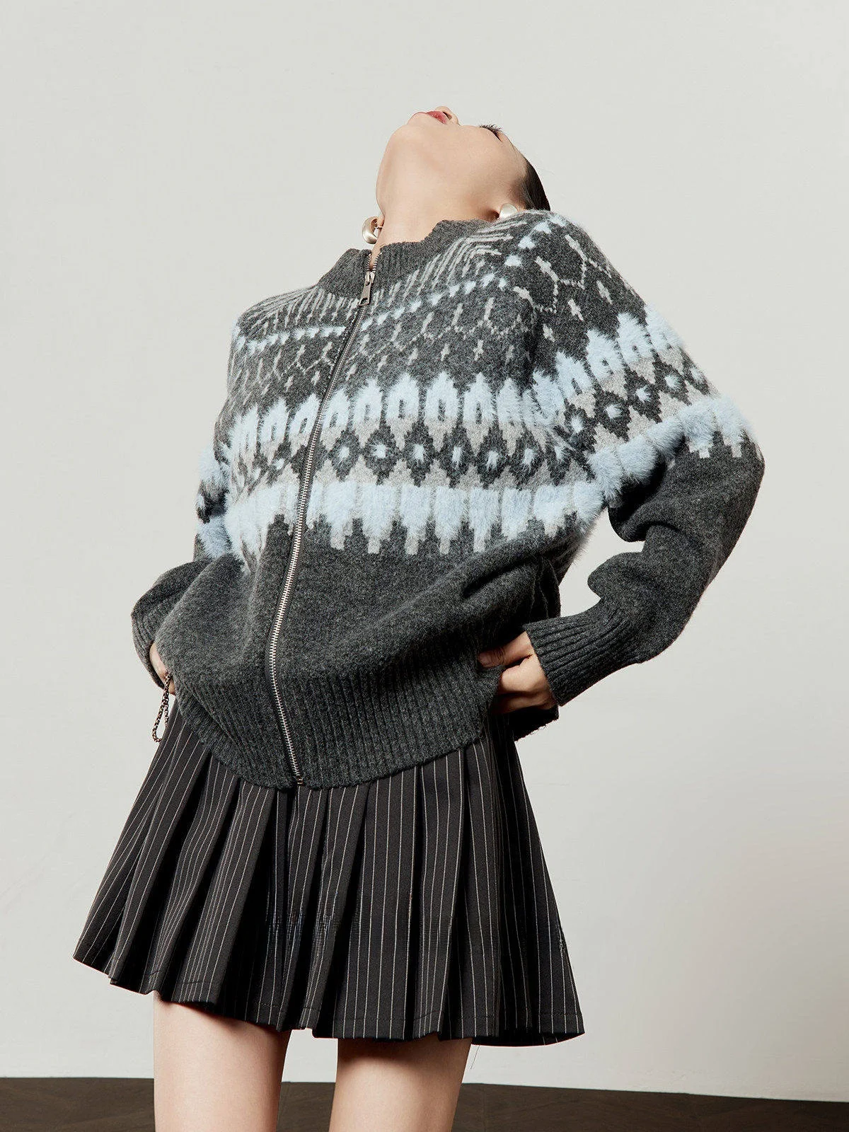 

ay Knitted Sweater Women's Loose Warm Nordic Sle Spring New Arrival Cardigan Coat Casual Commute Faion Long Sve