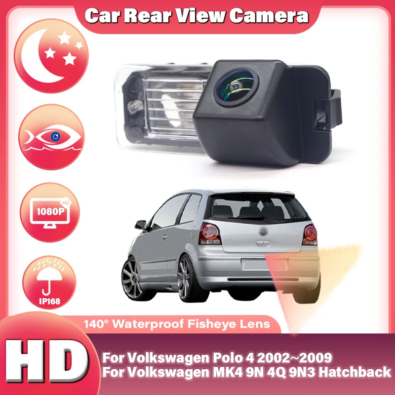 1080P Backup Rear View Camera for Volkswagen for VW Polo 4 2002~2009 MK4 9N 4Q 9N3 Hatchback License Plate Camera Parking Camera