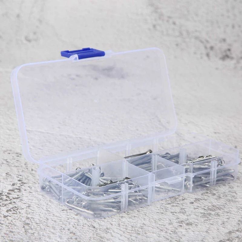 175Pc SPLIT PINS Cotter Fixings Set Assorted Sizes Zinc Plated Steel Hard Case