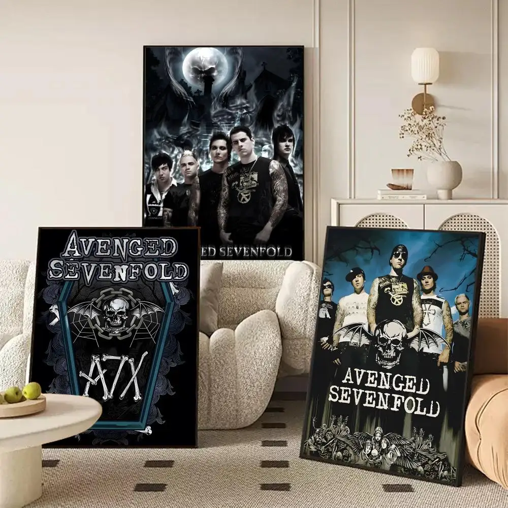 Band A-Avenged S-Sevenfold Poster Waterproof Self-Stick Wall Art Stickers, Removable Wall Decor for Living Room and Bedroom