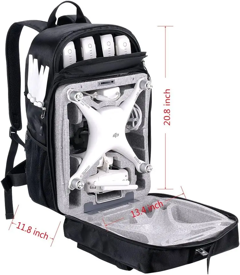 Professional Backpack for DJI Phantom 4/4 Pro, Waterproof Hard Shell Backpack Bag for DJI Phantom 4/4 Pro and Accessories