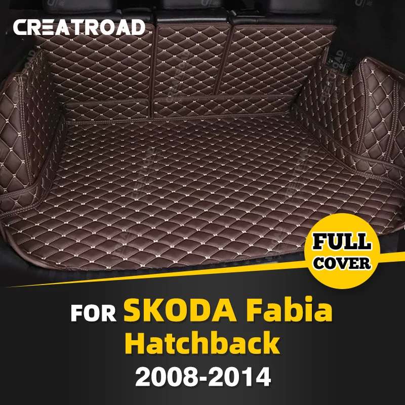 

Коврик для багажника с полным покрытием для SKODA Fabia Hatchback 2008-2014 13 12 11 10 09, чехол для багажника автомобиля, прокладка, аксессуары для защиты интерьера