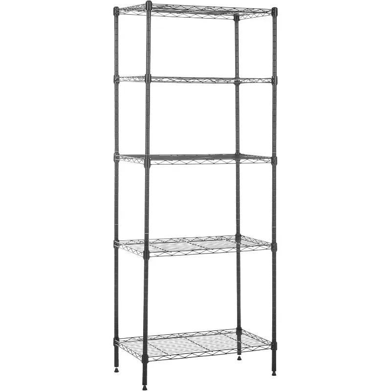 5-Shelf Multipurpose Adjustable Sturdy Steel Storage Shelving Unit, Easy Assembly, 13.4