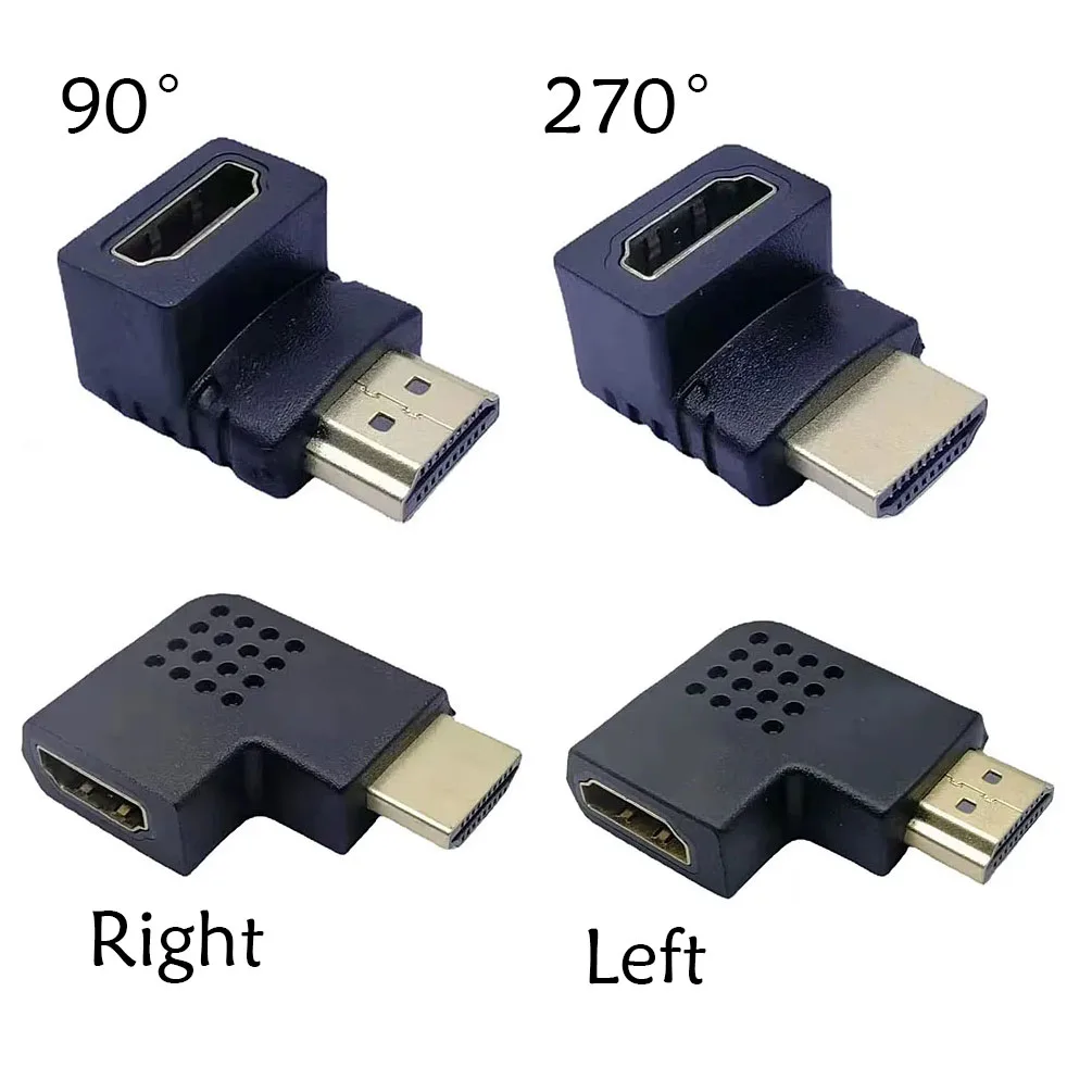 HDMI-Adapter, männlich auf weiblich, 90 Grad rechtwinkliger L-Typ-Anschluss für TV-Monitor, Projektor, PC, Laptop, Videoverbindung