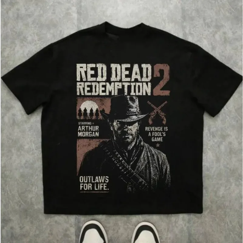 Red Dead Redemption 2 T-shirt | Arthur Morgan Outlaws Men's Summer New Style Unisex High Street T-shirt