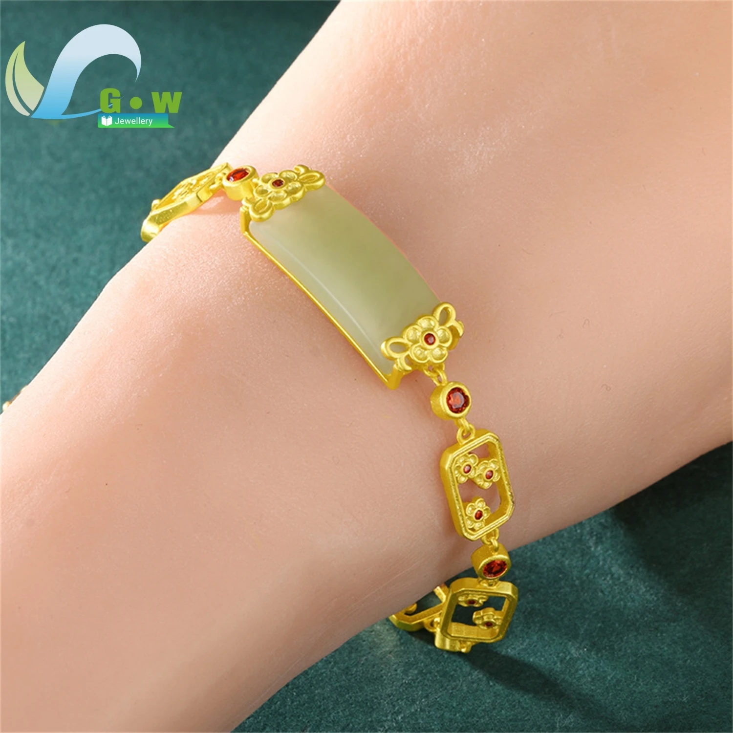 

Original Design Small Niche Unique Personality Retro Style Womens Pure Silver Hetian Jade Bracelet Winter Fashion Jewelry Gift