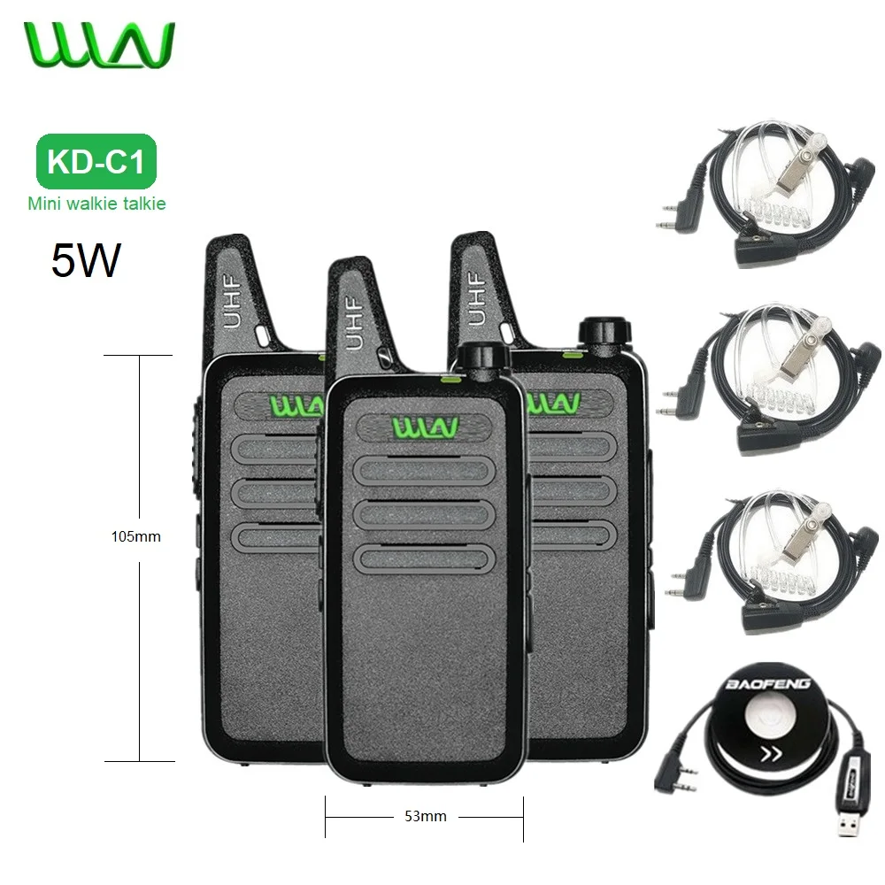 2/3/4/5/6pcs Mini Walkie Talkie for Kids WLN KD-C1 5W Ham Radio Stations UHF Strong Signal Two Way Radio Amateur hf Transceiver