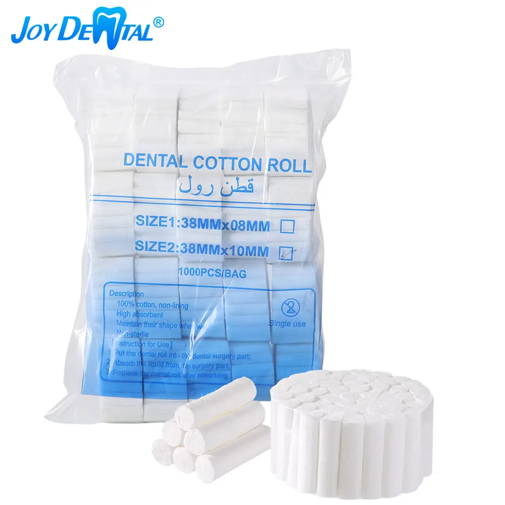 1000Pcs/Bag Dental Cotton Roll Surgical Cotton Rolls 100% Cotton High Absorbent Dentistry Material Teeth Whitening Product