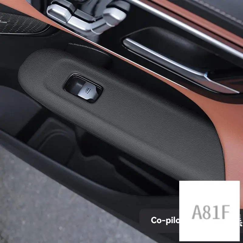 

Accessories Door Window Glass Lift Button Cover Trim Frame Leather Sticker For Mercedes Benz