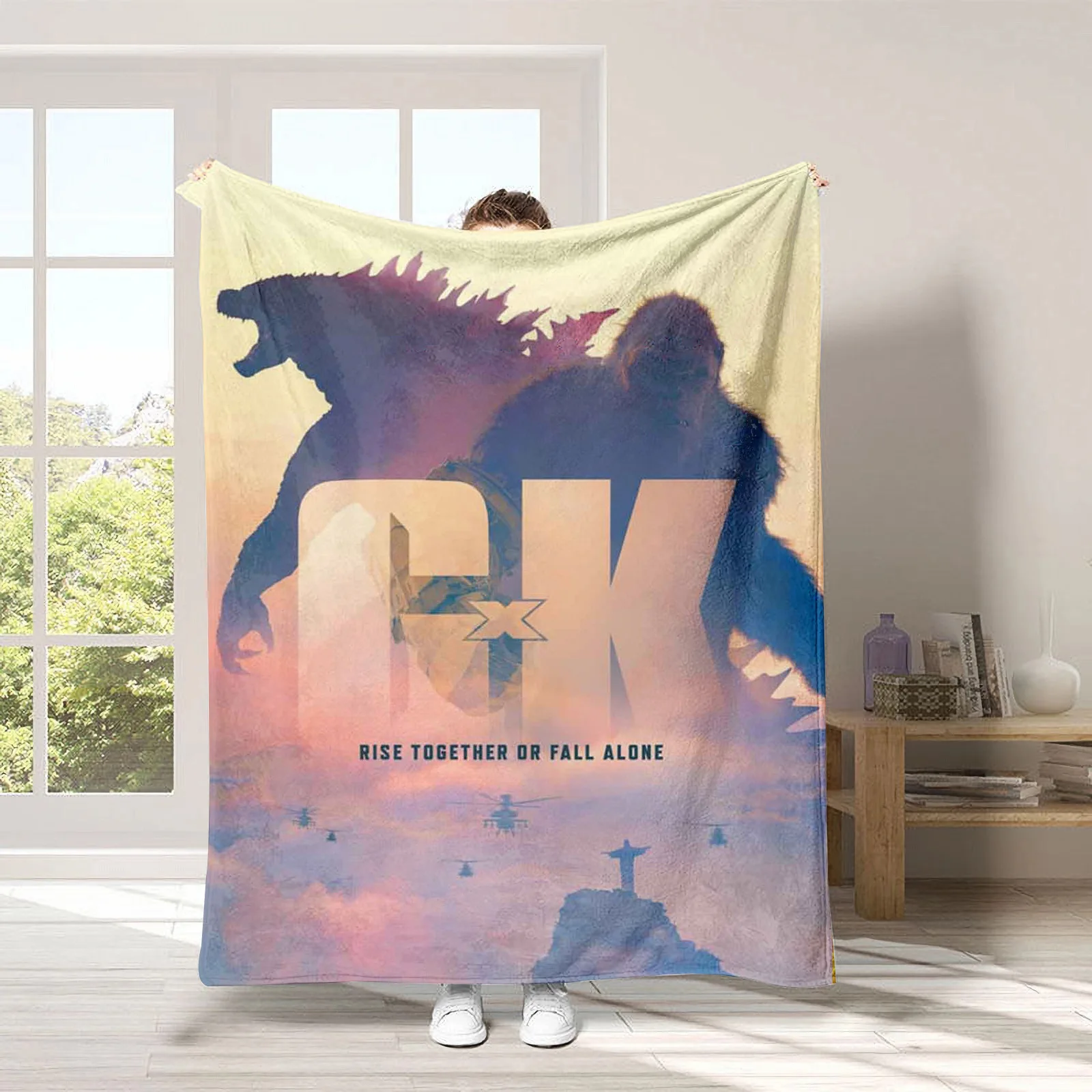 Godzillas VS KingKongs 2 New Anime Action Figures stampa 3D coperta divano ufficio scuola Siesta tappeto trapunta accessorio per la casa regalo