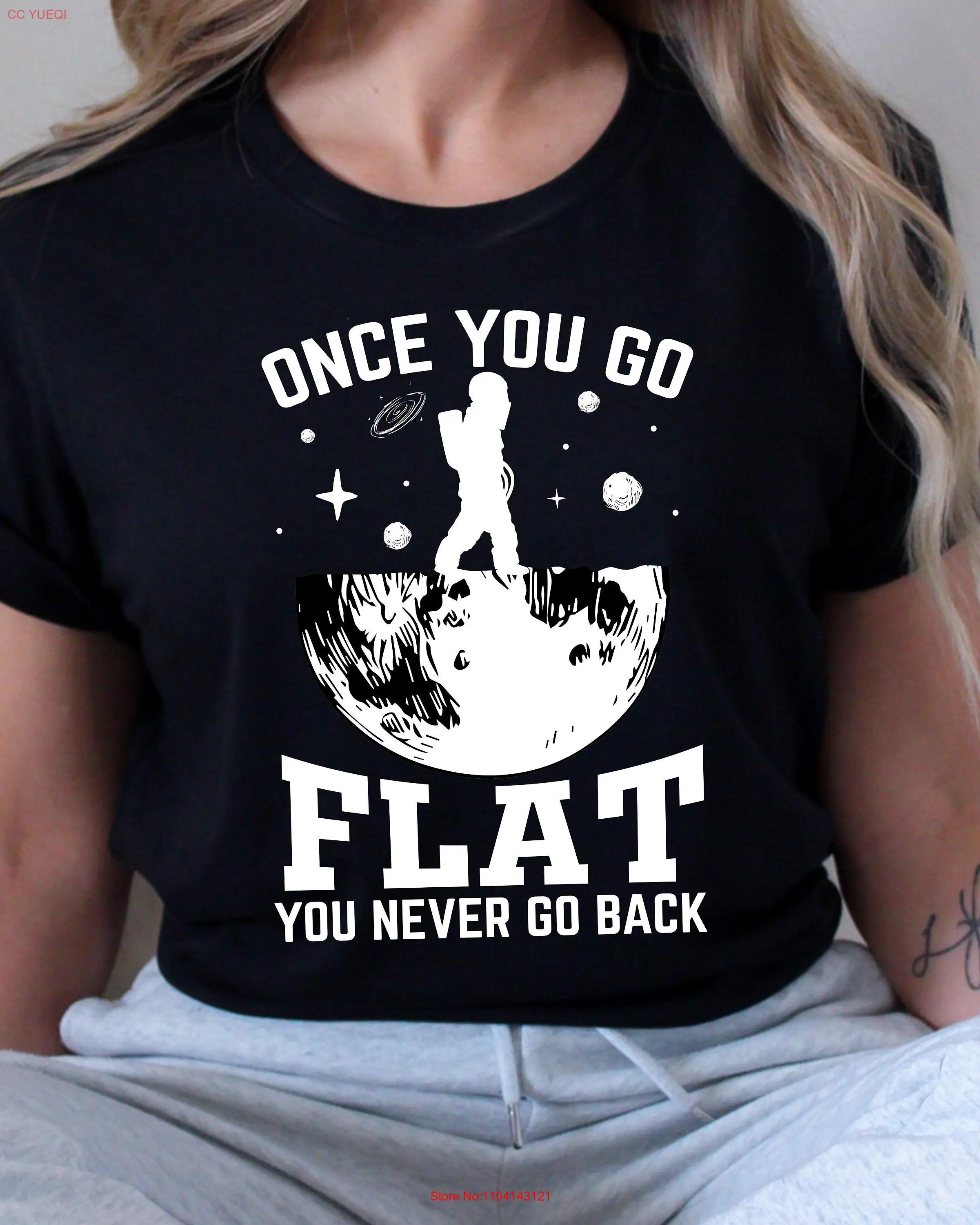 Womens Flat Earth T shirt Firmament Gleason Earther  long or short sleeves