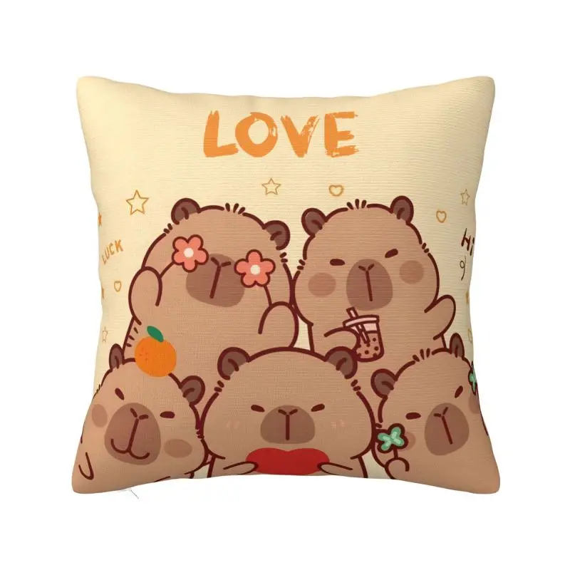 Giant Cavy Capybara Throw Pillow Covers Home Decor 3D Printing Sofa Chair Cushion Cover Polyester Soft Pillowslip Dakimakura