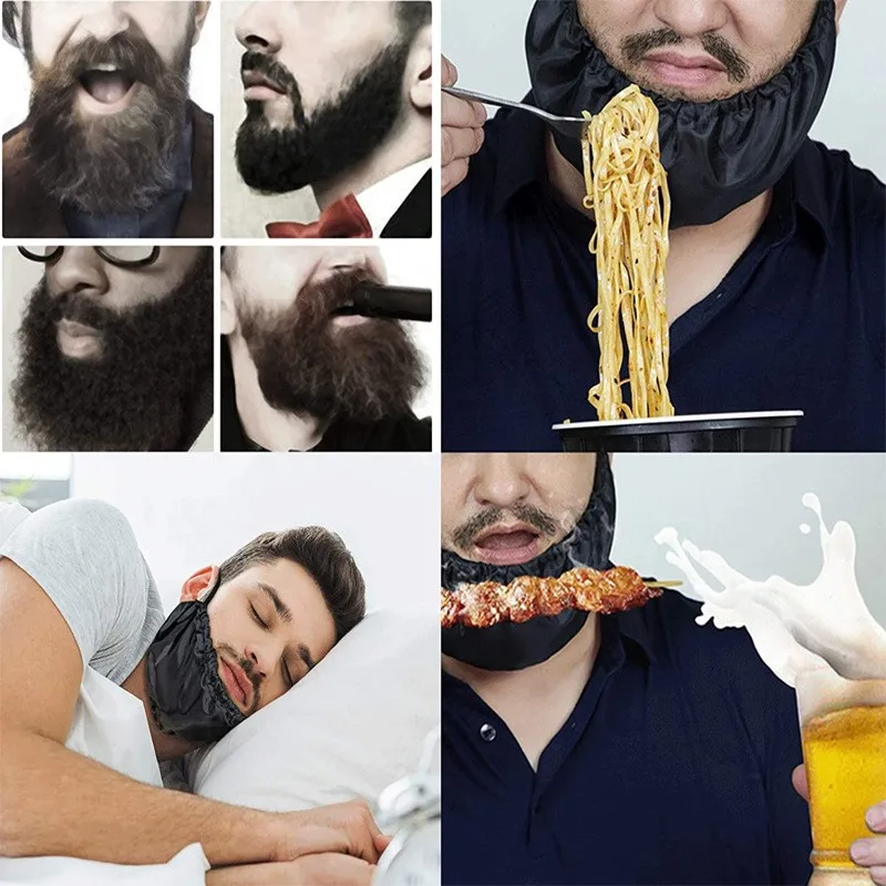 ABRT-Beard Covers 10 Pieces Facial Beard Apron Caps Bandana Covers Guards Bedtime Bib- Beard Cover