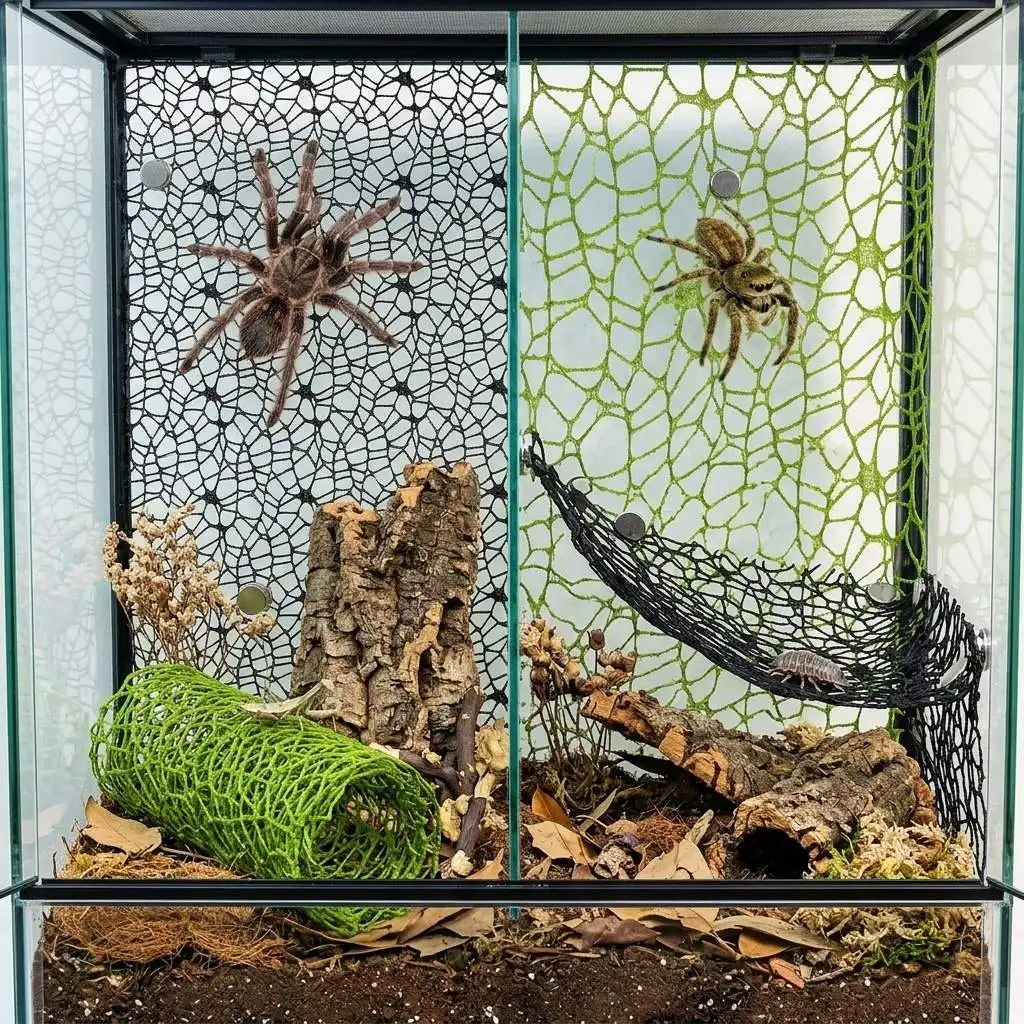 Climbing Net for Jumping Spiders 20x12 Inch Eco-friendly Habitat Accessory Compatible with Mantis Tarantula