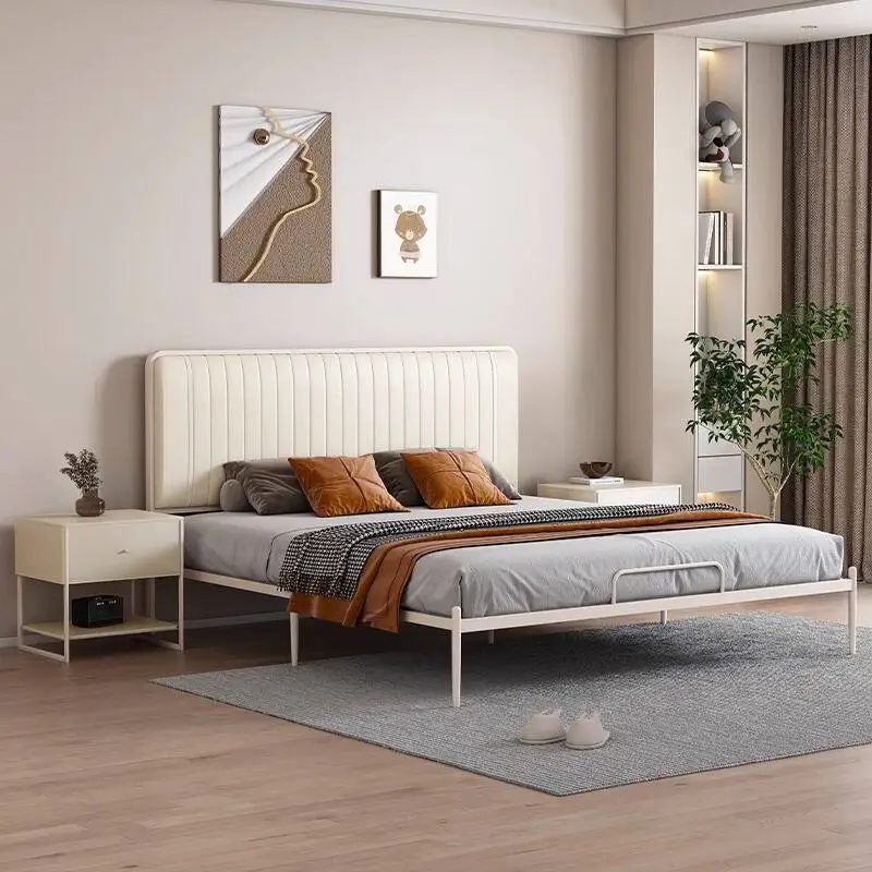 

small apartment single bed light luxury premium household bed racks and frame modern white base de cama matrimonial furniture