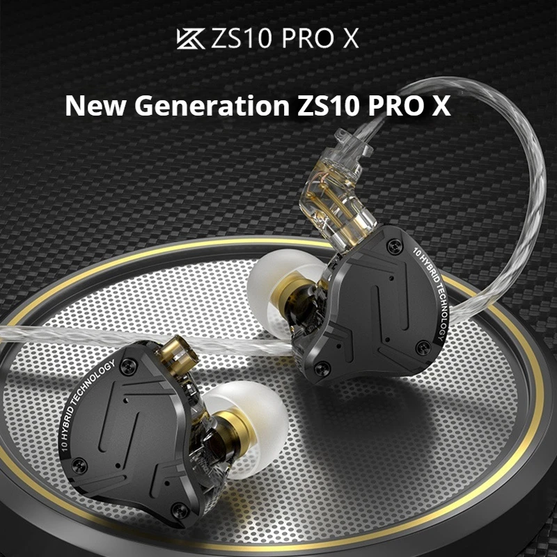 

Наушники KZ ZS10 PRO X HIFI Bass Metal Hybrid In-ear с шумоподавлением, спортивные, для геймеров, подарок