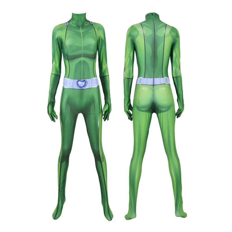 Desenhos animados Totally Spies Cosplay Bodysuit para Mulheres, Meninas Trevo Ewing, 3D Impresso Trajes de Halloween, Alexandra Natal Outfits