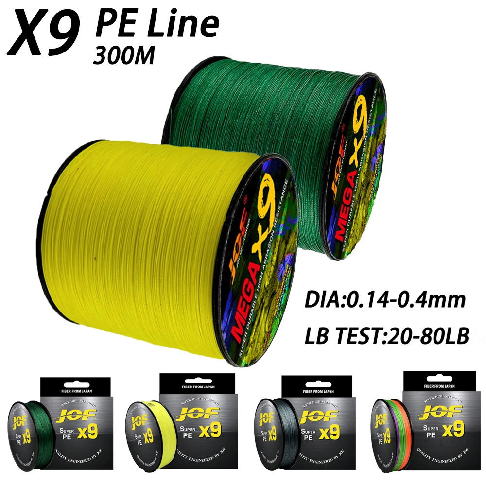 9Strand Japan Super Strong Braided Fishing Line 300M 9X Spinning PE Multifilament Japan Carp Fly Saltwater Weave Pesca 20-80LBS