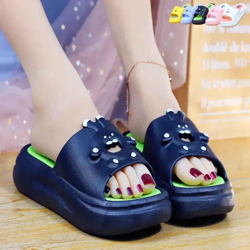 New Fashion Slippers Women Thick Platform Sandals Soft Sole Non-Slip Home Floor Slides Woman Summer Flip Flops Beach Shoes