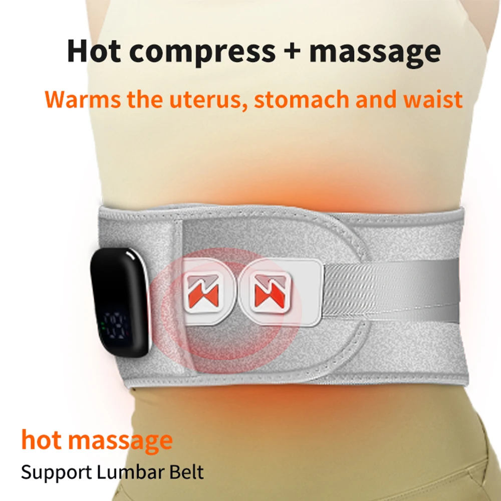 Electric Waist Massager Vibration Hot Compress Lumbar Brace Belt Heating Waist Massage Back Support Relax