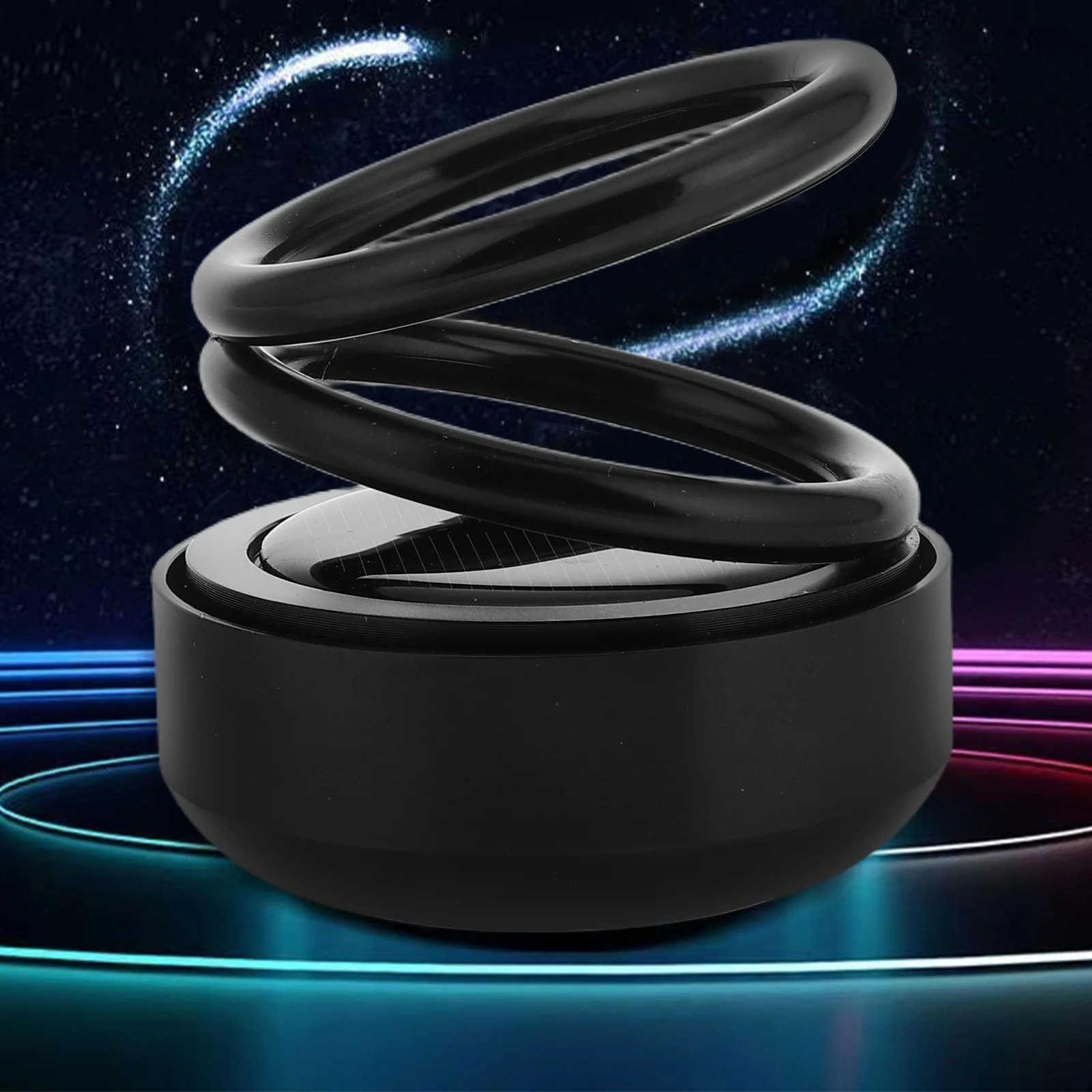 

Solar Rotating Car Aromatherapy Ornament Double Ring Fragrance Interior Decoration Energy Efficient Automotive