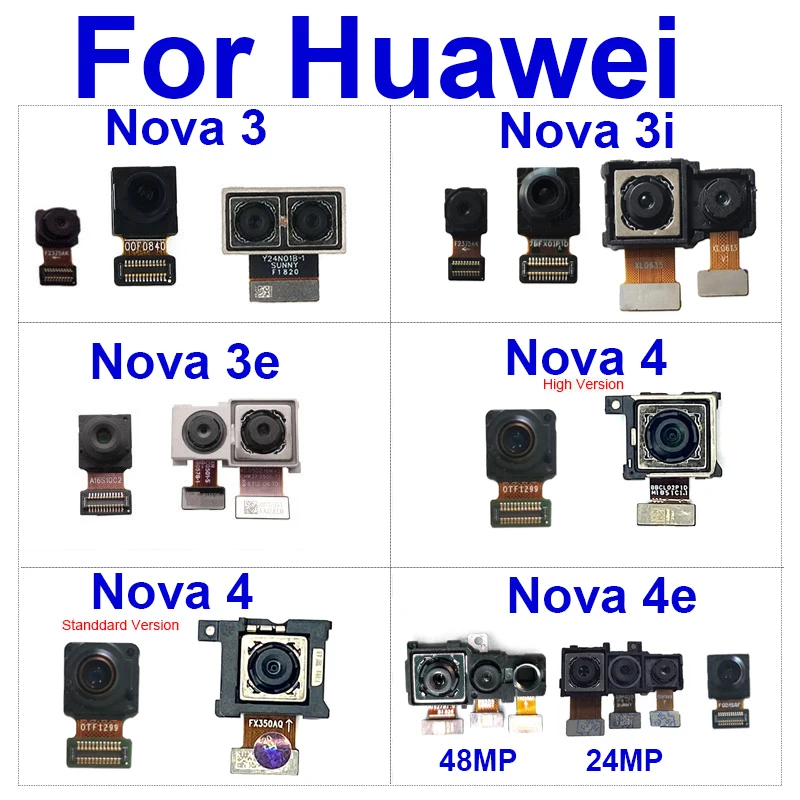 

Rear Frront Camera For Huawei Nova 3 4 3e 3i 4e Back Big Camera Facing Small Camera Flex Ribbon Cable Repair Replacement Parts