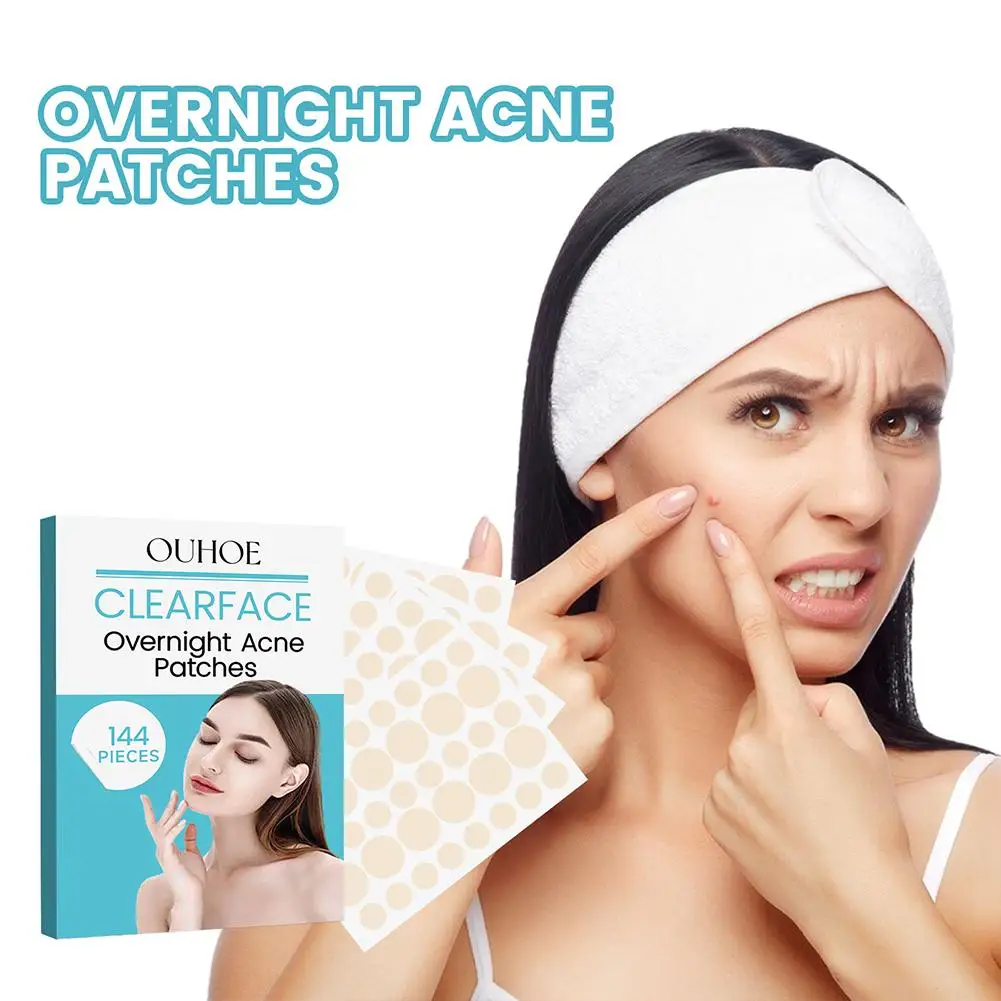 Face Skin Care 144 Patches Acne Pimple Patches Acne Removal Stickers Face Skin Care for Day Night Use H3B2