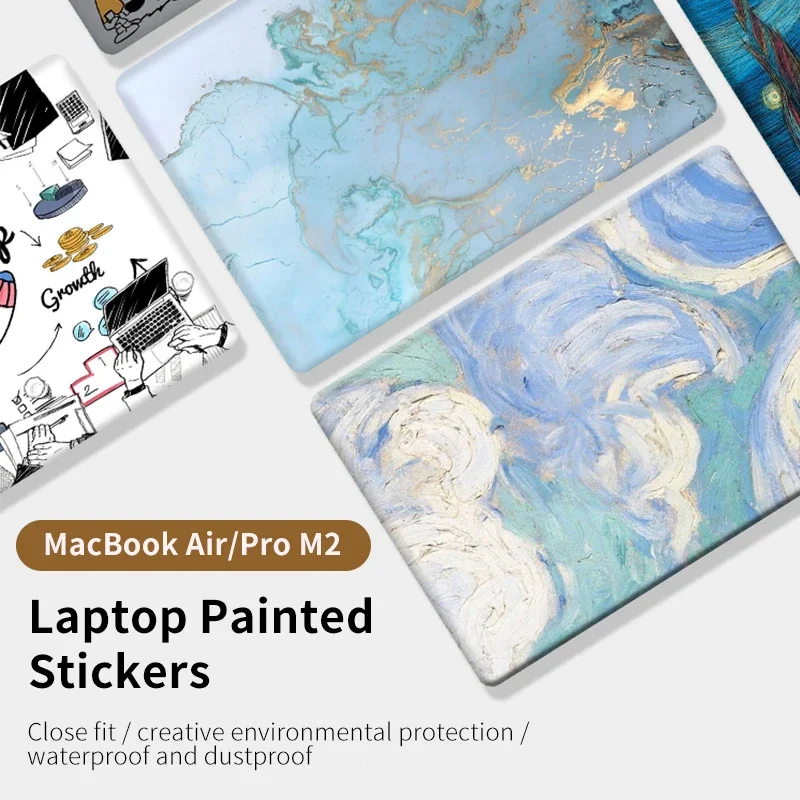 

For laptop Skin sticker 2023 Macbook air13.6 M2 A2681 A2337 A2289 Colourful Protective Notebook Cover Skins pro13.3 M1 A2338