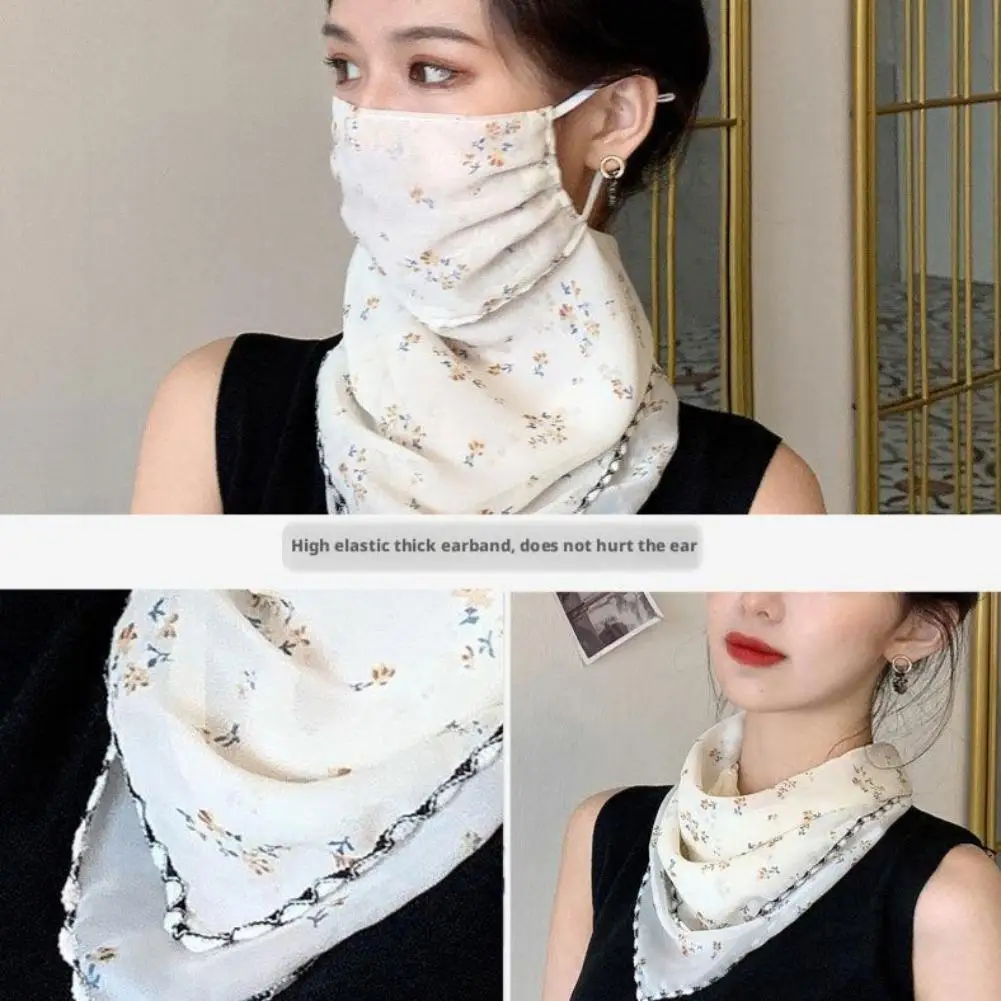 

Лето 2022, дышащая солнцезащитная вуаль из ледяного шелка, треугольный шарф, подвесной шарф для ушей, защитный шарф для шеи, солнцезащитная маска