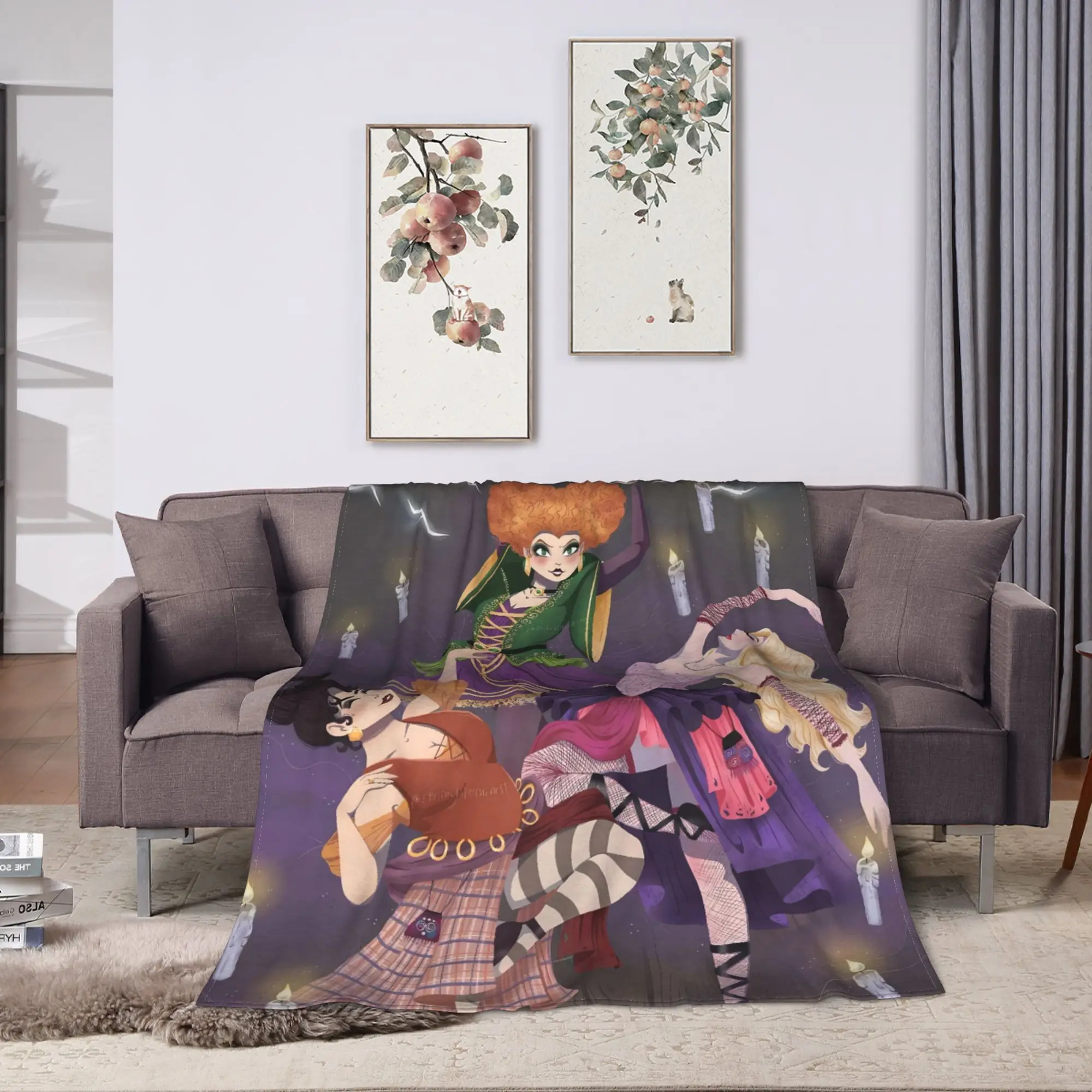 

Hocus-Pocus Blanket Soft Print Plush Bedding Throws For Girls Boys Couch Chair Flannel Bedspread Bed Cover