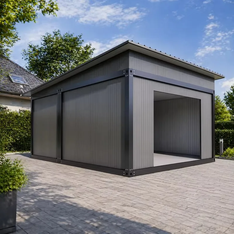 Outdoor Detachable Container House Car Garage with Aluminum Alloy Steel Roll up Door for Modular Car Storage Shelter Carports