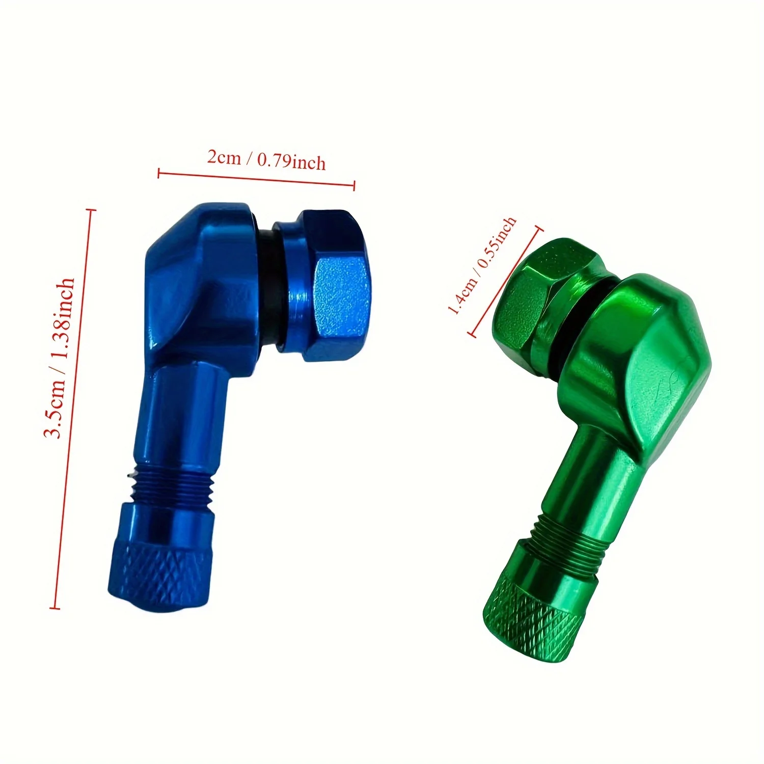 90 Degree Angle Aluminum Tubeless Tire Valve Stems Kit, Multi Color Bend Vacuum Wheel Rim Air Valves for Motorcycle Scooter ATV