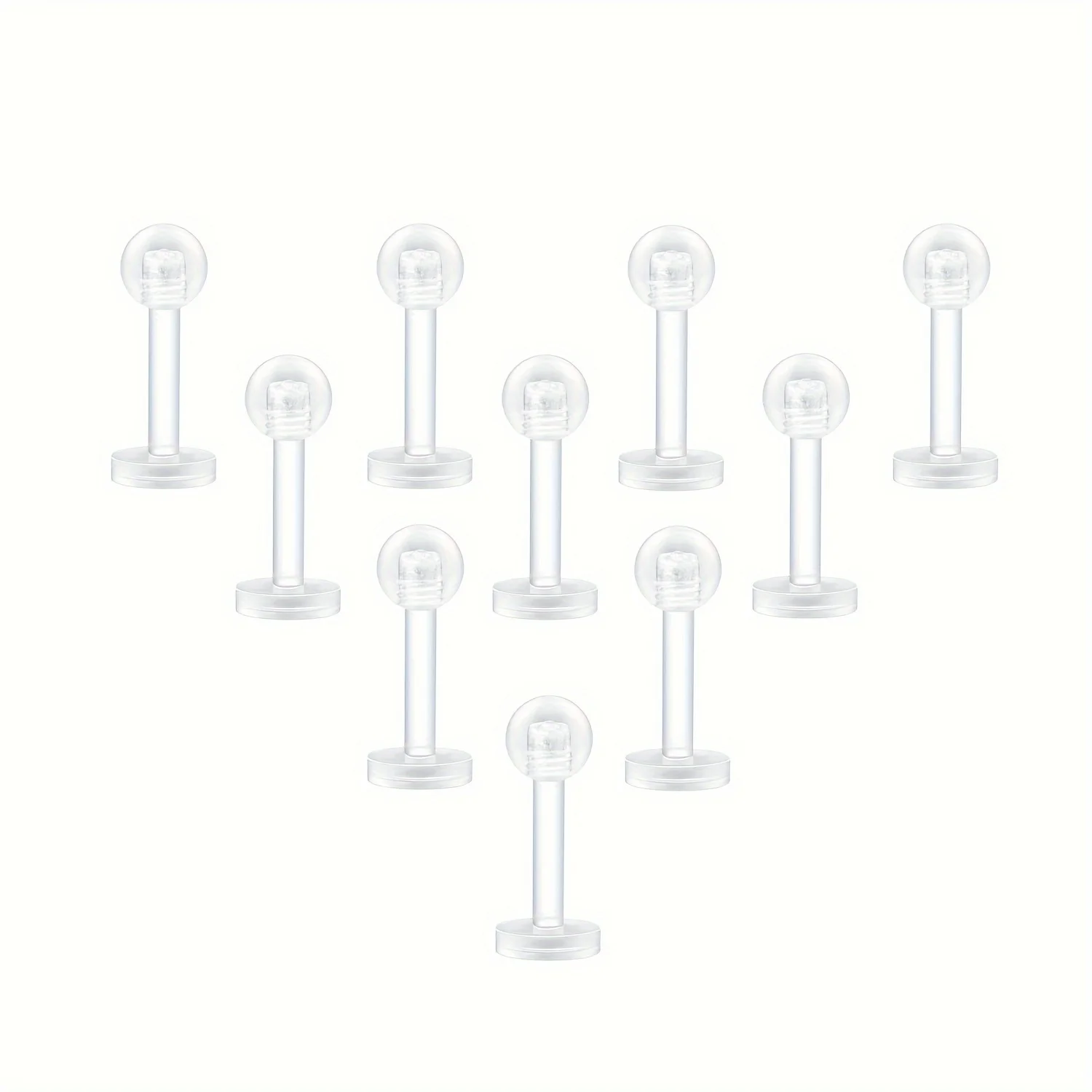 Transparent Acrylic Bioflex Tragus Retainer Lip Studs, 10-20pcs Set
