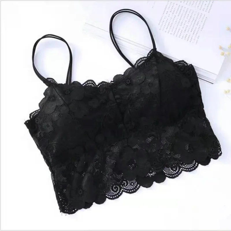 New Women Lace Seamless Bras Top Sexy Wrapped Chest Strap Chest Pad Camisole Bottoming Underwear Beauty Vest Bralette Intimates